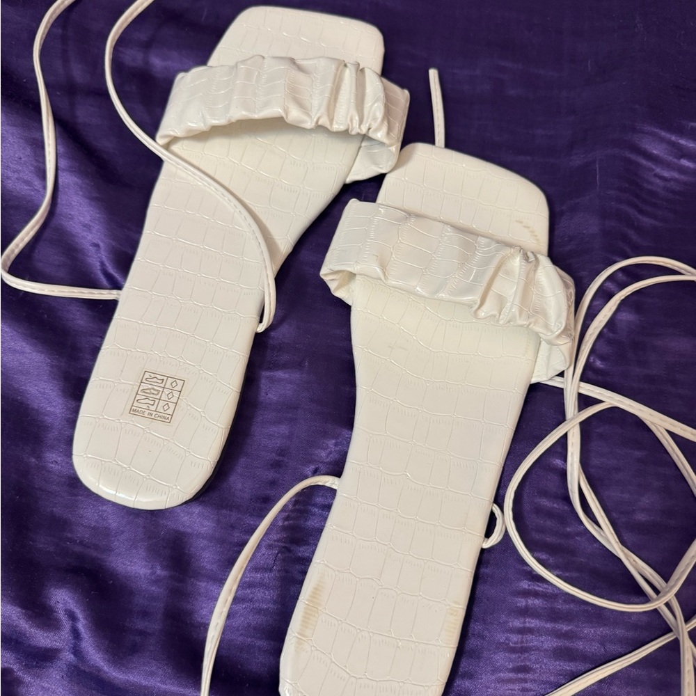 Elegant White Strappy Sandals